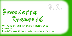 henrietta kramarik business card